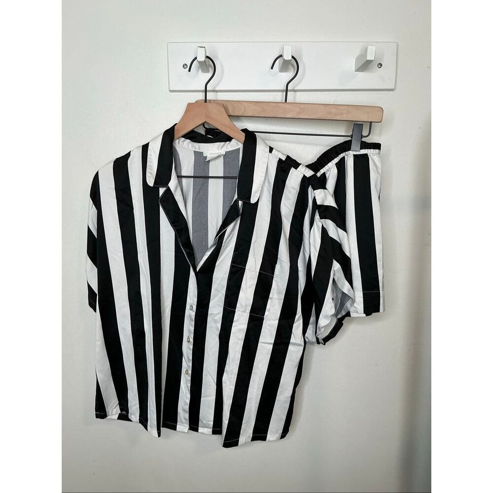 Nordstrom Shimera Stripe Short Pajama Set Medium in Black and White